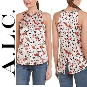 A.L.C. Ansie Silk Blend Floral Top Size 12